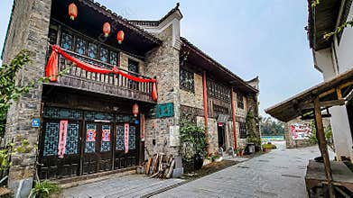Dongqing Water Village folk architecture in Guilin, Guangxi
