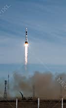 Space exploration - rocket launching from Baikonur cosmodrome