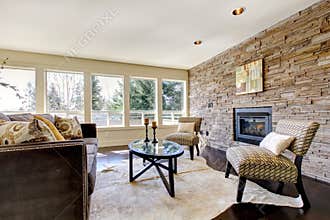 Beautiful modern large bright living room.