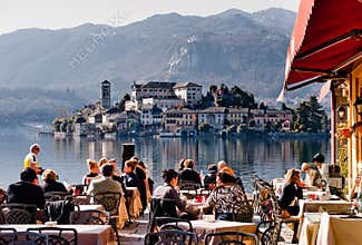 Summertime in Italy. Outdoor dining
