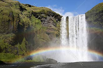 Rainbow at waterfall