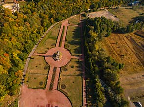 Holy Place For Pilgrims Zarvanytsia. Aerial photography Above the Church.