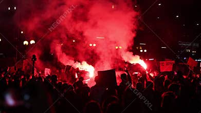 Warsaw, Poland - Protest against anti abortion decision of constitutional court