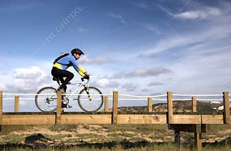 Riding a bike