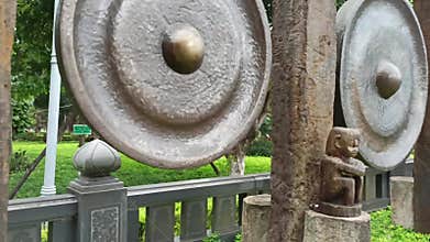 Gongs and singing bowls - traditional Asian musical instruments