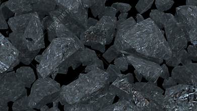 Dynamite explosion of broken coal rock