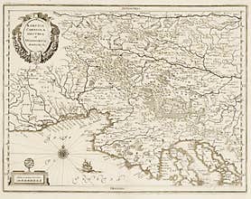 Old map of Adriatic sea