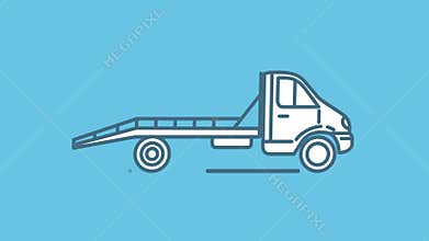 Tow Truck line icon on the Alpha Channel