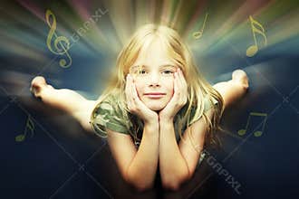 Girl listening to music