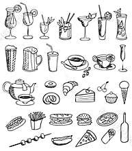 Food and drink vector set