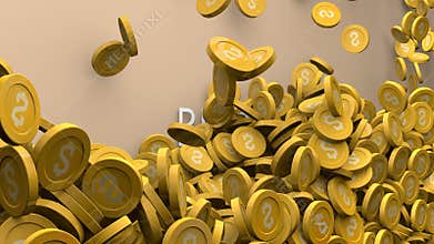 Coin piling up Cryptocurrency Bitcoin value increase