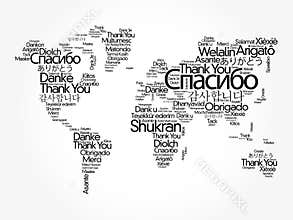 Thank You in different languages word cloud