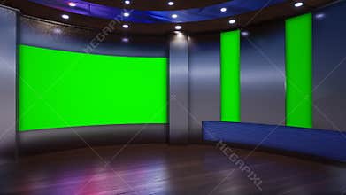 TV studio 3d rendering
