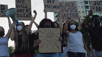 Activist movement protesting against racism and fighting for equality - Demonstrators from different cultures and race protest