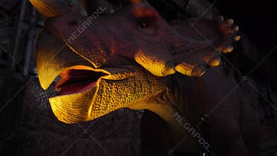 giant herbivorous triceratops dinosaur from Late Cretaceous