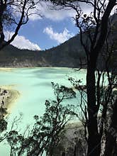 Beautiful scenery at Kawah Putih Lake,Bandung,Indonesia.