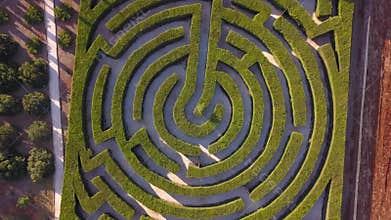 Maze of bushes in botanical park - Ayia Napa Cyprus