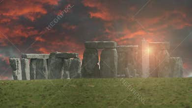 Sunset At Stonehenge