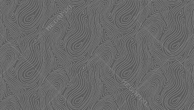 Seamless vector topographic map background white on dark. Line topography map seamless pattern. Mountain hiking trail