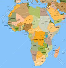 Map Africa - vector - detailed