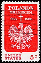 Polish Eagle and Cross, Polish Millennium Issue serie, circa 1966