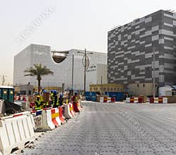 Dubai, UAE - 03.10.2021 - Some of the EXPO 2020 pavilions sites under construction. Event