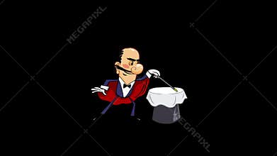 Cartoon magician isolated on alpha channel