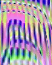 Bright iridescent abstract background with vertical lines and holographic effect.