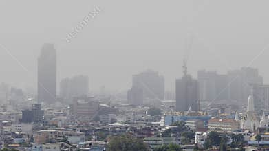 Problem air pollution at hazardous levels with PM 2.5 dust, smog or haze