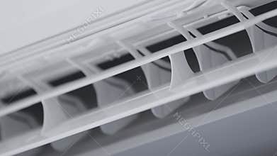 Fresh air blow for cool temperature from modern technology air condition with automatic swing to cooler in office and home device