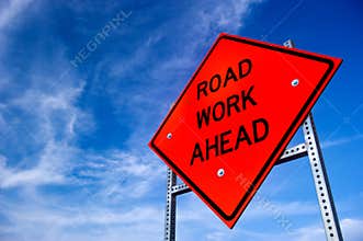 Road Work Ahead Sign