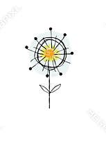 Abstract flower clipart orange blue