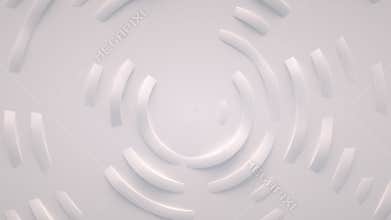 Wave from concentric circles, rings on the surface. Bright, milky radio wave abstract motion background. Seamless loop