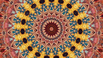 Abstract fantasy background. Geometric kaleidoscope, mandala effect.