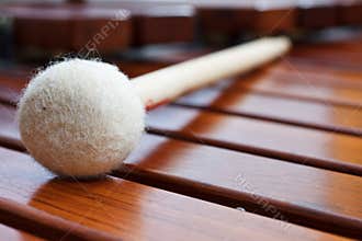 Mallet on marimba