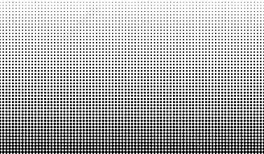 Dot perforation texture. Dots halftone seamless pattern. Fade shade gradient. Noise gradation border. Black patern isolated on whi