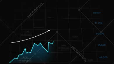Modern Blue Stock market fast growing graph 3D Rendered style 4k animation