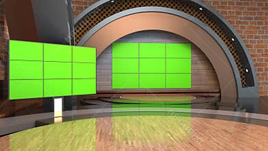 3D Virtual News Studio Background