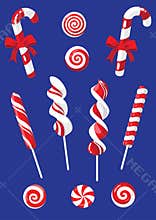 Set of Christmas candy