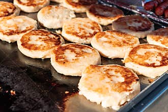 View of grilled arepas. Colombian cuisine