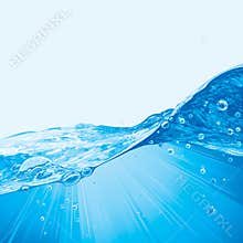 Water Wave Background With Bubbles