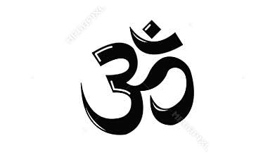 Om symbol hinduism icon animation