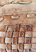 Weathered baseball glove textu