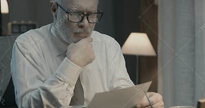 Professor checking his academic article