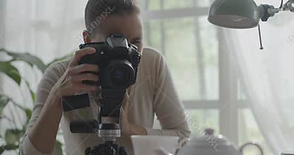 Professional photographer working from home
