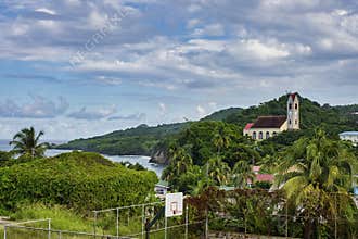View of Antoine bay with tropical beach on Grenada island, Lesser Antilles