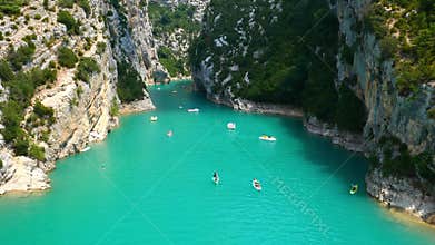 The Gorges of Verdon in France viewed from the Gatelas Bridge