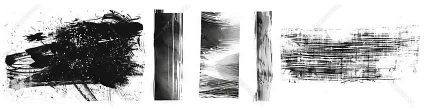 Hand drawn grunge strokes. Vintage doodle underlines. Scribble marker borders, sketch underlines. Ink brush drawing