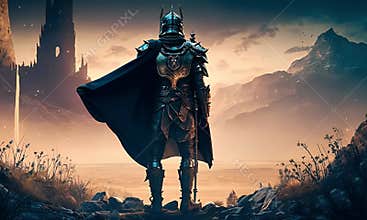 knight on a quest through a fantastical landscape Generative