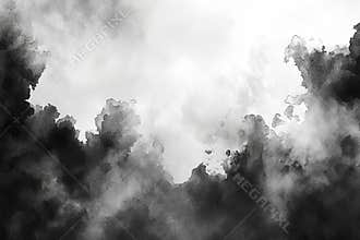 Smoke on a transparent white background, isolated in a realistic manner